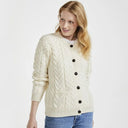 A20319 Color NATURAL WHITE Cable Knit SuperSoft Merino Wool Lumber Jacket Shop online On Gaelsong