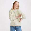 A20319 Color NATURAL WHITE Cable Knit SuperSoft Merino Wool Lumber Jacket Shop online On Gaelsong