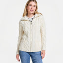 A20321 Color NATURAL WHITE SuperSoft Merino Chunky Cable Knit Cardigan Gaelsong
