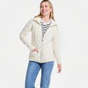 A20321 Color NATURAL WHITE SuperSoft Merino Chunky Cable Knit Cardigan Front Side Gaelsong
