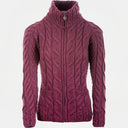 A20321 Color JAM RED SuperSoft Merino Chunky Cable Knit Cardigan Detailed Studio  Gaelsong
