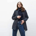 A20322 Color CHARCOAL Premium Merino Long Aran Knit Cardigan Gaelsong