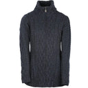 A20322 Color CHARCOAL Premium Merino Long Aran Knit Cardigan Studio Gaelsong
