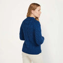 A20323 Color DEEP BLUE SuperSoft Merino Oversized Cable Knit Sweater Back View Gaelsong