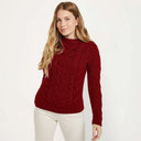A20323 Color RED SuperSoft Merino Oversized Cable Knit Sweater Gaelsong