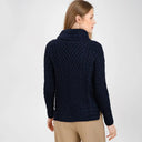 A20325 Color NAVY BLUE Womens Traditional Merino Wool Blend Sweater Back Gaelsong
