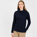 A20325 Color NAVY BLUE Womens Traditional Merino Wool Blend Sweater Gaelsong