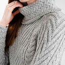 A20325 Color Grey Womens Traditional Merino Wool Blend Sweater Gaelsong
