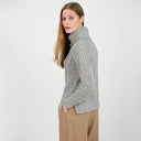 A20325 Color GREY Womens Traditional Merino Wool Blend Sweater Gaelsong
