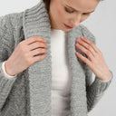A20326 GREY Ladies Cable Knit Open Front Cardigan Gaelsong
