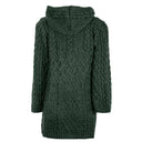 A20328 ARMY GREEN Women's Pull Through Cable Knit Shawl Back Gaelsong
