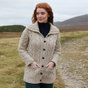 A20329 BEIGE SKIDDAW Colour Irish Thick Cable Knit Cardigan Gaelsong