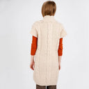Women's Wool Long Aran Cardigan Cream Gaelsong