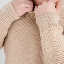 Gents Woollen Irish Fisherman's Ribbed Sweater Parsnip Gaelsong