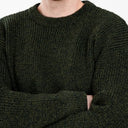 Gents Woollen Irish Fisherman's Ribbed Sweater Green Gaelsong