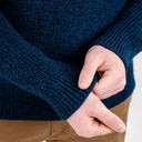 Gents Woollen Irish Fisherman's Ribbed Sweater Navy Gaelsong