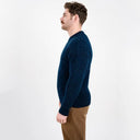 Gents Woollen Irish Fisherman's Ribbed Sweater Navy Gaelsong