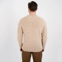 Gents Woollen Irish Fisherman's Ribbed Sweater Cream Back View Gaelsong
