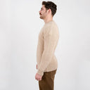 Gents Woollen Irish Fisherman's Ribbed Sweater Cream Side View Gaelsong