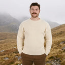 Gents Woollen Irish Fisherman's Ribbed Sweater White Gaelsong