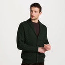 Men's Shawl Neck Aran Buttoned Cardigan Green Gaelsong