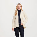 Women's Open Front Aran Merino Wool Cardigan