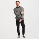 Aran Style Merino Wool Fisherman Sweater Grey Color Gaelsong