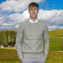 Men's Irish Wool Fishermen Raglan Sweater Otemal Marl Gaelsong