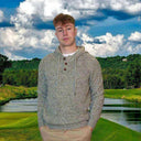 Men's Hooded Fisherman Wool Sweater Oatemeal Marl Gaelsong