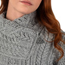 Merino Wool Side Zip Aran Knit Cardigan Gaelsong