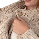 Merino Wool Side Zip Aran Knit Cardigan Parsnip Gaelsong