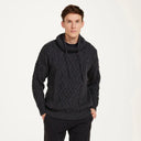 Men's Traditional Aran Sweater with Raised Collar Gaelsong 