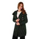 Merino Wool Long Cardigan with Aran Patterns Army Green Gaelsong
