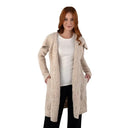 Merino Wool Long Cardigan with Aran Patterns Parsnip Gaelsong
