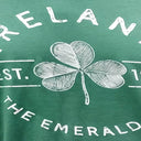 Irish Ocean Green Shamrock Print T-Shirt Front View Gaelsong