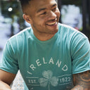 Irish Ocean Green Shamrock Print T-Shirt Lifestyle Gaelsong