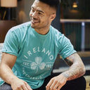 A30061 Irish Ocean Green Shamrock Print T-Shirt Lifestyle Gaelsong