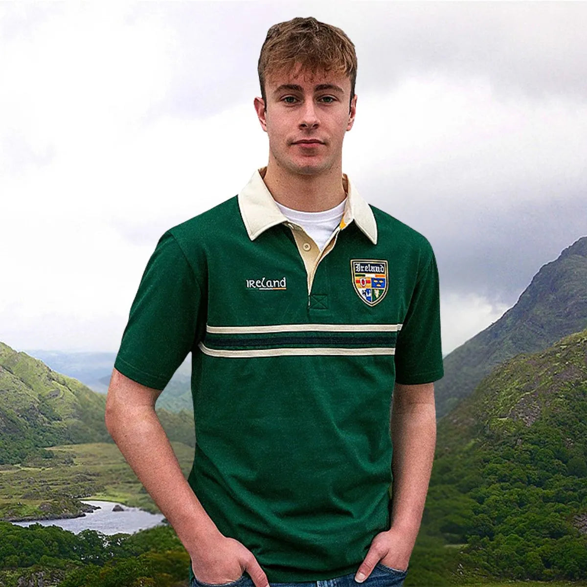 irish rugby gear Retro Style Ireland Rugby Polo Shirt