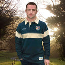 A30076 Celtic Cross Retro Ireland Rugby Jersey - Navy Gaelsong