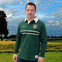 A30077 Ireland Vintage Style Long Sleeve Rugby Shirt - Green Gaelsong
