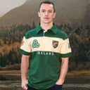 A30080 Green Colour Men's Ireland Crest Triskelion Embroidered Golf Shirt Gaelsong