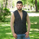 A40172 CHARCOAL Colour Irish Wool Waistcoat with Pockets Gaelsong
