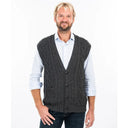 A40172 CHARCOAL Colour Irish Wool Waistcoat with Pockets Studio Gaelsong
