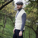 A40172 Irish Wool Waistcoat with Pockets White Lifestyle Gaelsong
