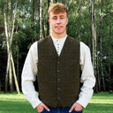 A40174 Men's Irish Green Check Tweed Waistcoat Gaelsong