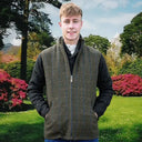 A40176 Green Overcheck Tweed Vest Jacket for Men Gaelsong