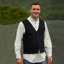 A40177 Color BLACK Buttoned Irish Wool Tweed Vest Gaelsong
