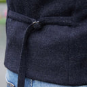 A40177 Color NAVY Buttoned Irish Wool Tweed Vest Back Side View Lifestyle Gaelsong