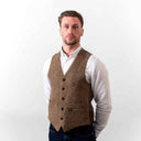 Men's Irish Tweed Donegal Waistcoat Brown Gaelsong
