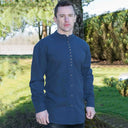 A60100 Traditional Irish Navy Blue Grandfather Shirt On Gaelsong